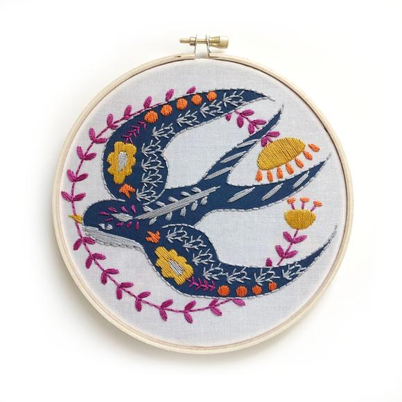 Rikrack Embroidery Kit - Swallow