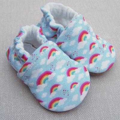 Organic Cotton Knit Slippers - Rainbows