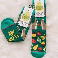 Woven Pear AW Nuts Crew Socks