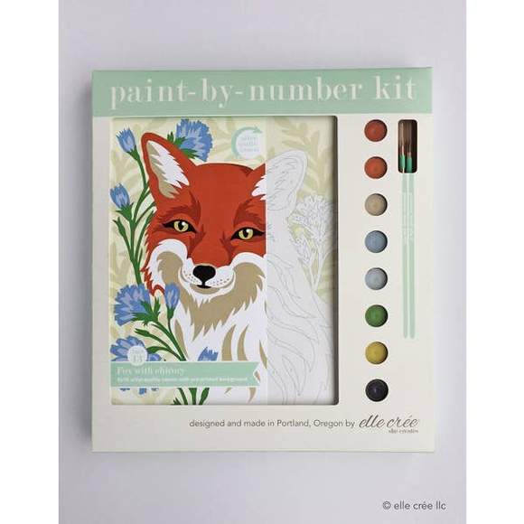elle crée Paint-by-Number Kit - Fox with Chicory