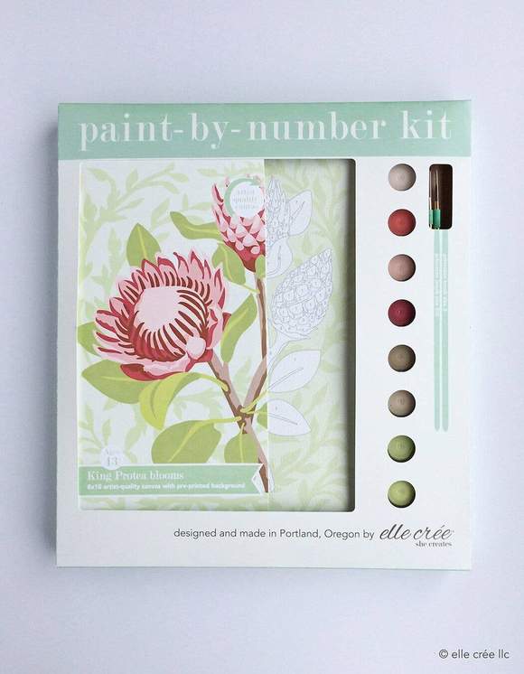 elle crée Paint-by-Number Kit - King Protea Blooms