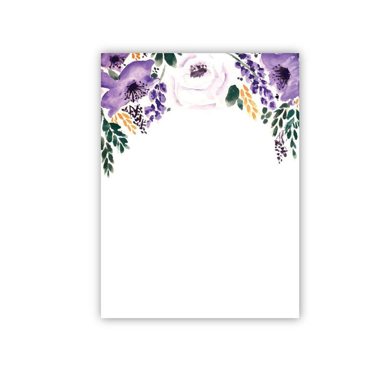 Large Purple Floral Center Notepad