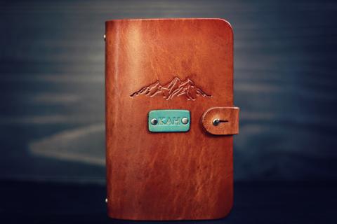 Custom Leather Journal, Mountains