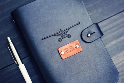 Custom Leather Journal, Vintage plane