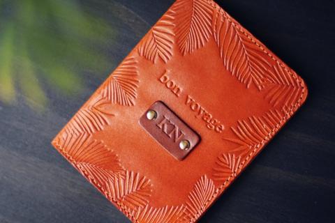 Passport Cover, Palm leaves frame