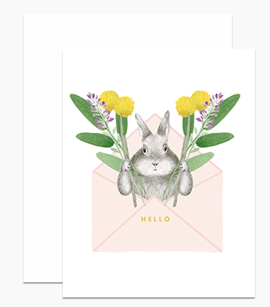 Hello Bunny in Envelope