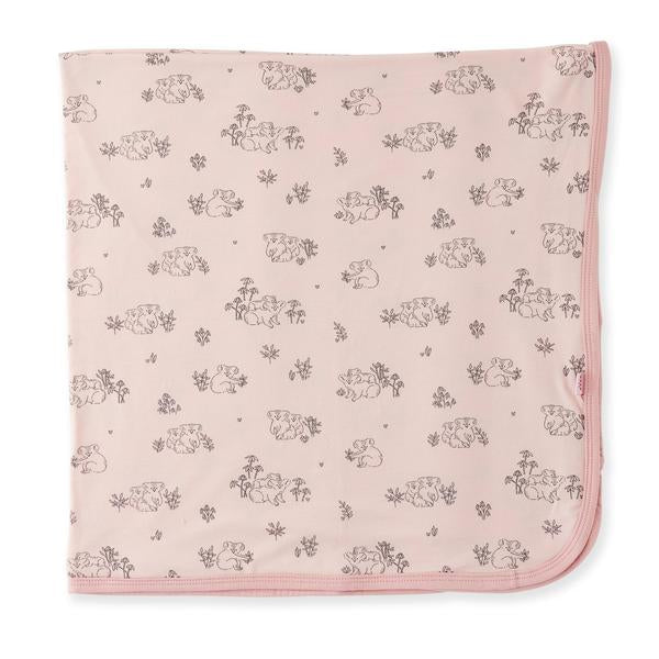 Modal Swaddle Blanket - Koala Cuddles Pink