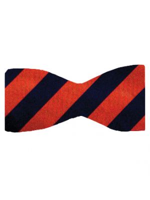 3/4" Navy and Orange Stripe Bow Tie