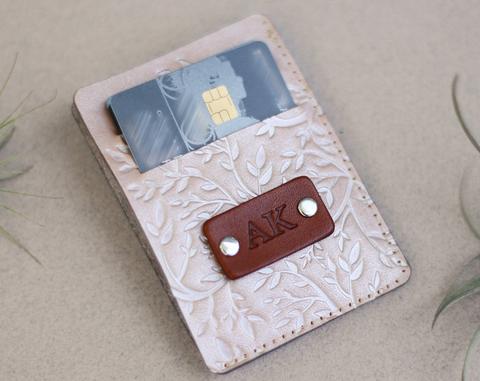 Handmade Leather Wallet, Personalized, Tree Branches