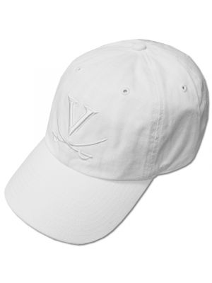 47 Brand Washed White Tonal V and Crossed Saber Adjustable Hat