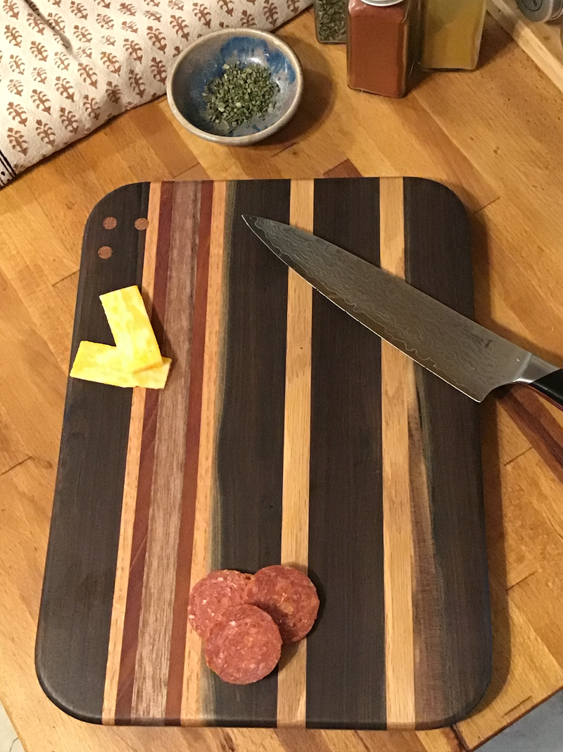 Exotic Stripes with Brazilian Walnut Cutting or Serving Board