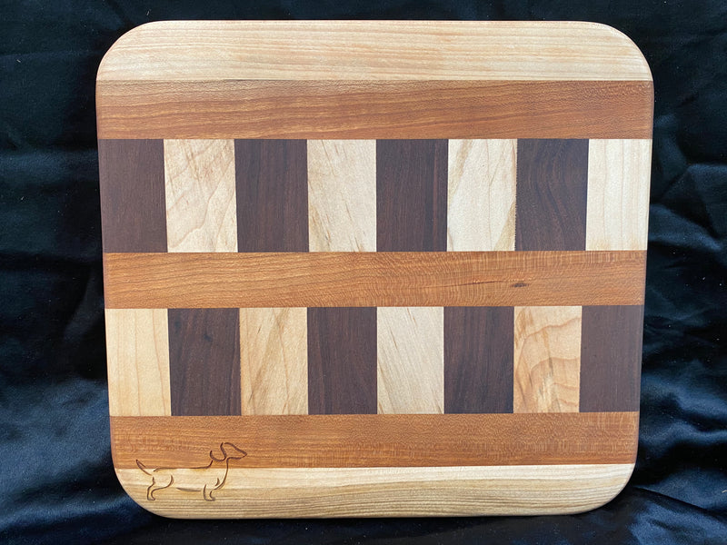 Double Checkered Stripes Cutting or Serving Board