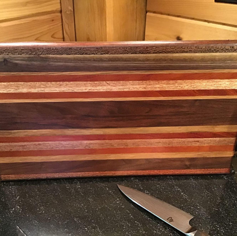 Exotic Stripes with Brazilian Mahogany Cutting or Serving Board