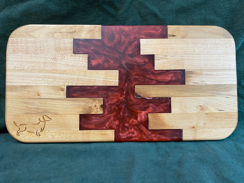 Red Geo Cutting or Serving Board