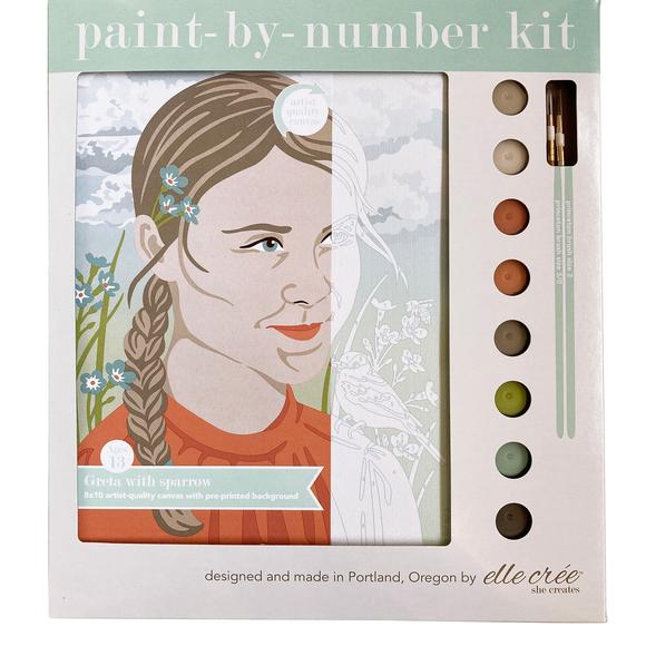 elle crée Paint-by-Number Kit - Greta with Sparrow