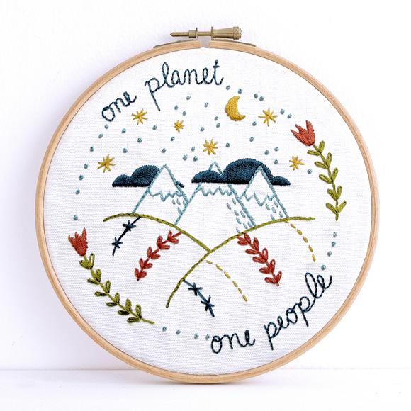 budgiegoods Embroidery Kit - One Planet