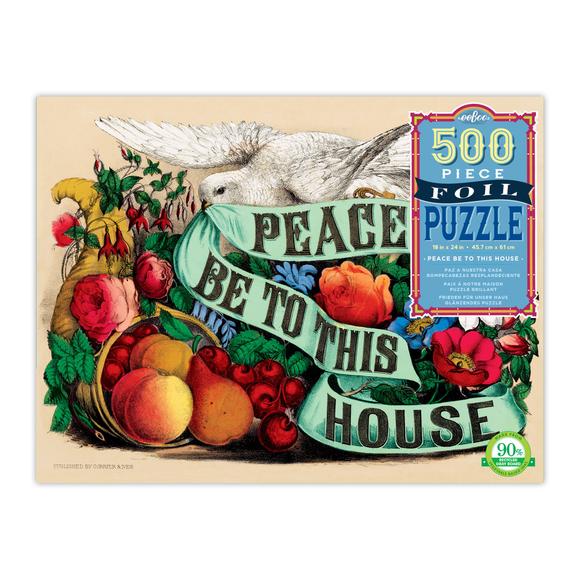 eeBoo Peace Be to This House 500 Piece Foil Puzzle