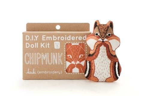 Kiriki Press Embroidery Kit - Chipmunk