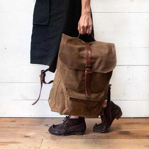 Peg and Awl - Waxed Canvas - Rogue Backpack in Spice