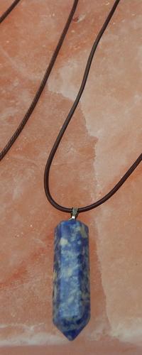 Calming Sodalite Pendant on 16 inch Leather Cord