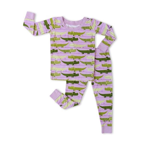 Bamboo Pajama Set - Purple Crocodiles