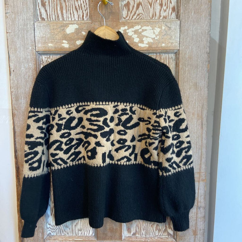 Leopard Print Turtleneck Sweater