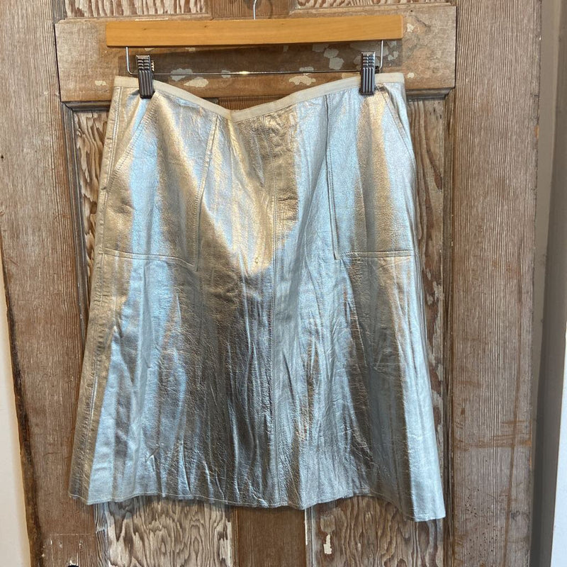 Metallic Leather Skirt