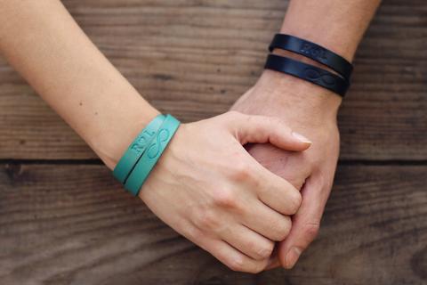 Personalized Couples Bracelets, Infinity, heart