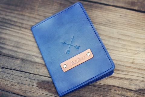 Leather Passport Cover, Crossed Arrows