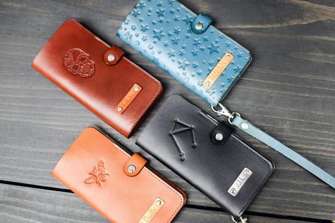 Wristlet iPhone Case, personalized Leather Handmade Wallet