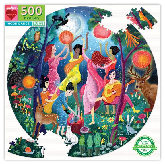 eeBoo Moon Dance 500 Piece Round Puzzle
