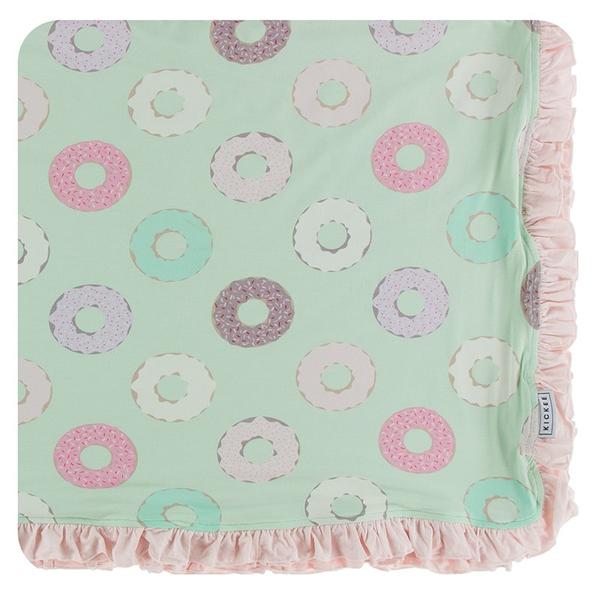 Kickee Ruffle Toddler Blanket - Pistachio Donuts