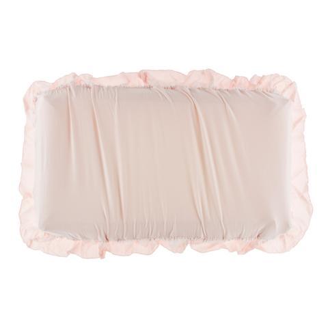 Solid Ruffle Changing Pad Cover - Macaroon