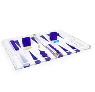 Blue Lucite Backgammon Set