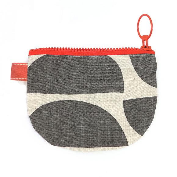 Skinny laMinx Change Purse - Graphite with Persimmon Lining