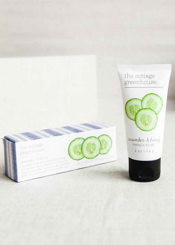 The Cottage Greenhouse Travel Size Handcreme - Cucumber and Honey