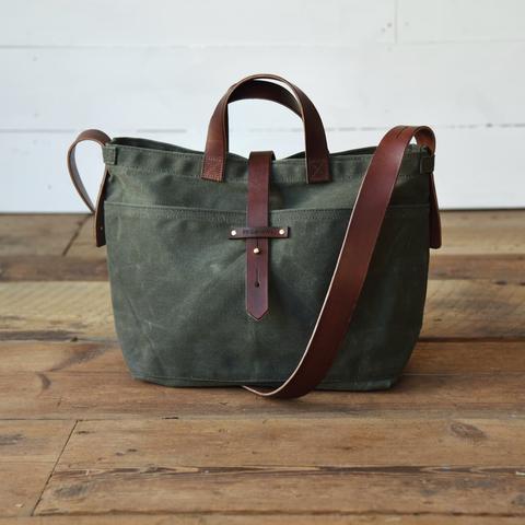 Peg and Awl - Waxed Canvas - Tote in Moss