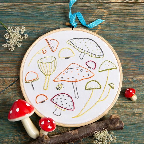 Hawthorn Handmade Embroidery Kit - Marvellous Mushrooms