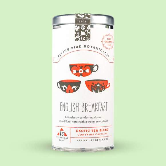 Flying Bird Botanicals English Breakfast 15 Tea Bag Tin