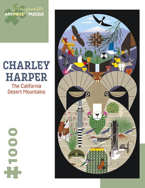 Charley Harper 1000 Piece Puzzle - California Desert Mountains