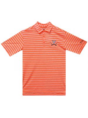Columbia Orange Stripe Omni Wick Polo