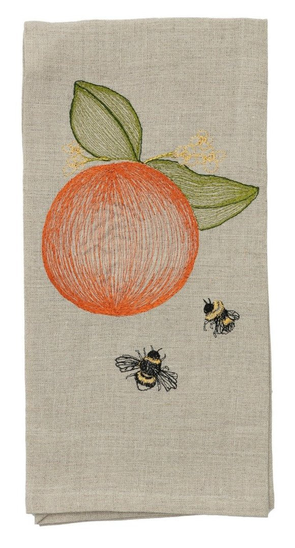 Coral & Tusk Tea Towel - Orange & Bees