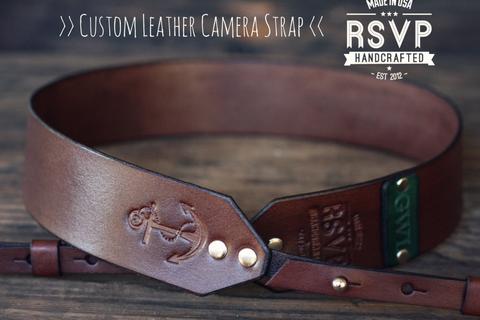 Custom Leather Camera Strap, Anchor