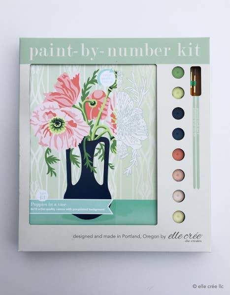 elle crée Paint-by-Number Kit - Poppies in Vase