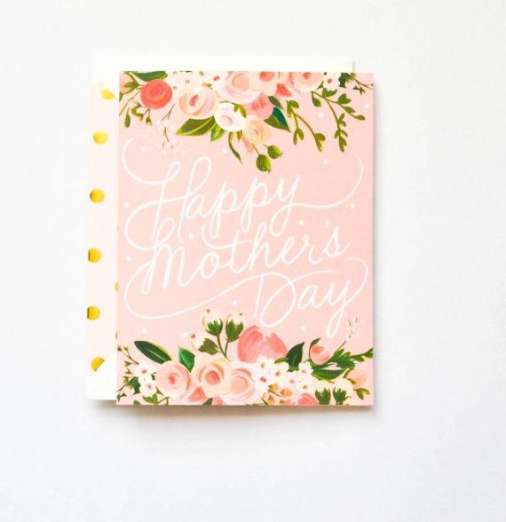 The First Snow Card - Happy Mother's Day Script & Floral