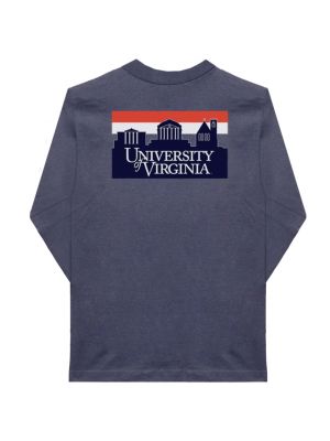 Garment Dyed Navy Uscape Long Sleeve T-Shirt