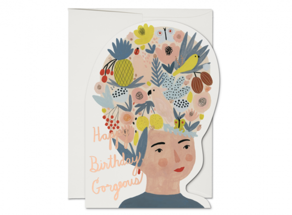 Red Cap Card - Fruit Hat Lady Birthday