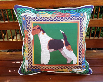Wire Fox Terrier Pillow, Dog Pillow Cover, Christmas Gift, Dog Lover Black Friday
