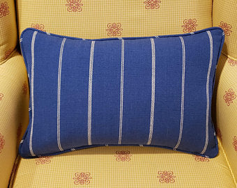 Blue and White Stripe Lumbar Pillow Cyber Week Sale, pillow  cover