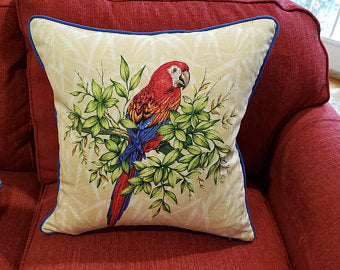 Parrot Pillow Macaw Pillow, Christmas, Black Friday, Decorative Pillow